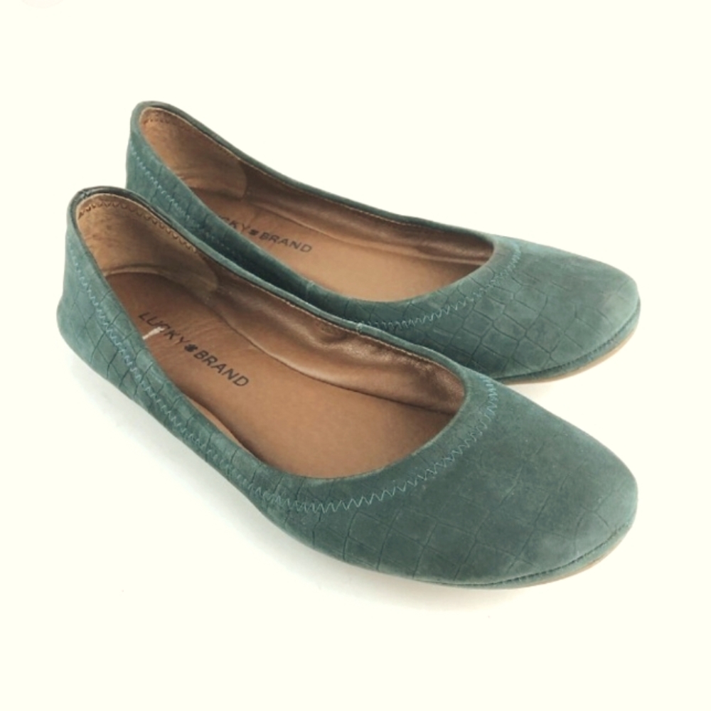 Lucky Brand Emmie Teal Flats Size 7